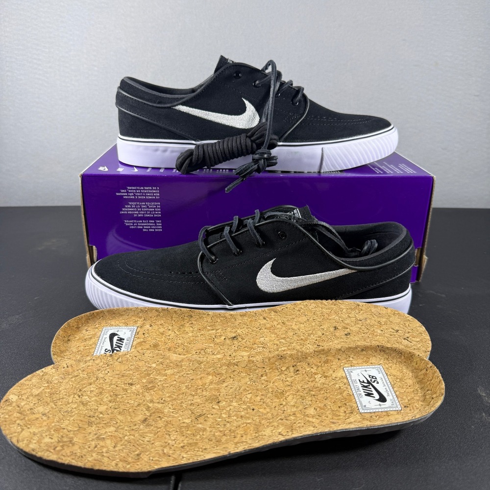 Nike SB Zoom Janoski OG+ Black White Suede Skate Shoes FD6757-001 Mens 9.5